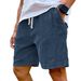 Men's Thick Striped Light Corduroy Solid Color Drawstring Five Point Shorts Casual Loose Fit Available On Amazon's Independent Website_viptrois.com
