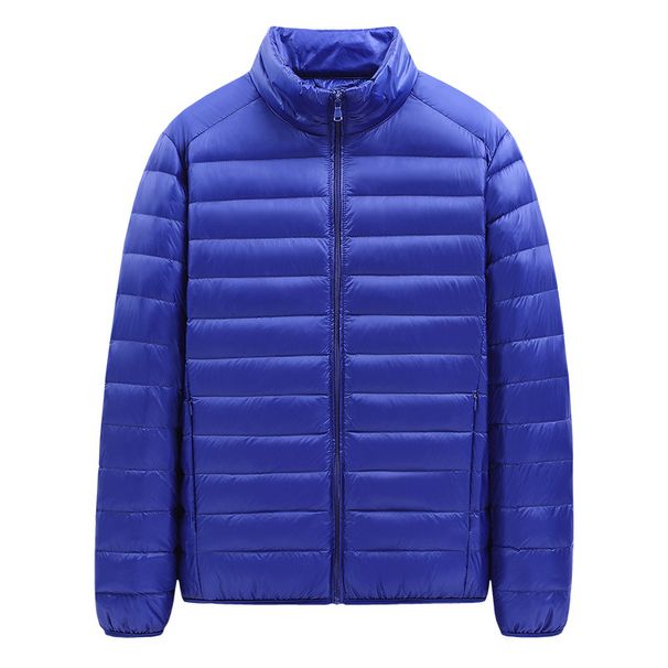 Men's Clothing Lightweight Short Down Jacket With White Duck Feather, Winter Fashion Warm Coat, Solid Color, Loose Fit, Stand Collar, Windproof_viptrois.com