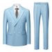 Hot Selling Men's New Double Breasted Suit Set In Spring And Autumn, Fashionable And Casual Solid Color Suit Two-piece Set_viptrois.com