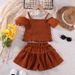 Mother Kids Suspender Top Shorts 2 Piece Suit Casual Girl Suit_viptrois.com
