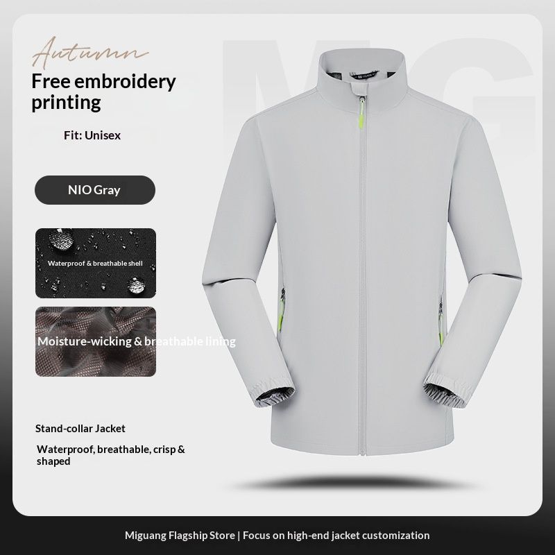 Pulse New Windproof Waterproof Custom Coat With Printed Enterprise 4S Store After-sales Workwear Jacket For Men_viptrois.com
