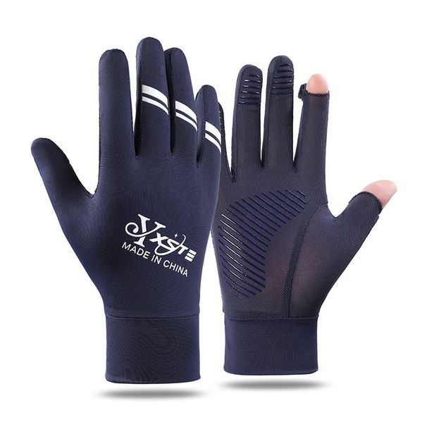 Cycling Gloves Sun Protection Gloves For Men Summer Fingerless Thin Ice Silk Breathable Letter Leak Two Finger Cycling Driving Fishing Gloves_viptrois.com