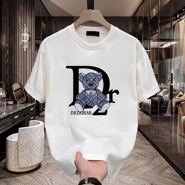 Men's Clothing Cotton Printed Men's Short Sleeved T Shirt 2025 New Summer Hot Selling Trend Casual Round Neck T Shirt_viptrois.com