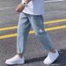 Herbst Männer Gerade Bein Slim Fit Jeans Casual Trendy Marke Lose Fit Geerntete Hosen Koreanischen Stil Vielseitig Für Studenten_viptrois.com