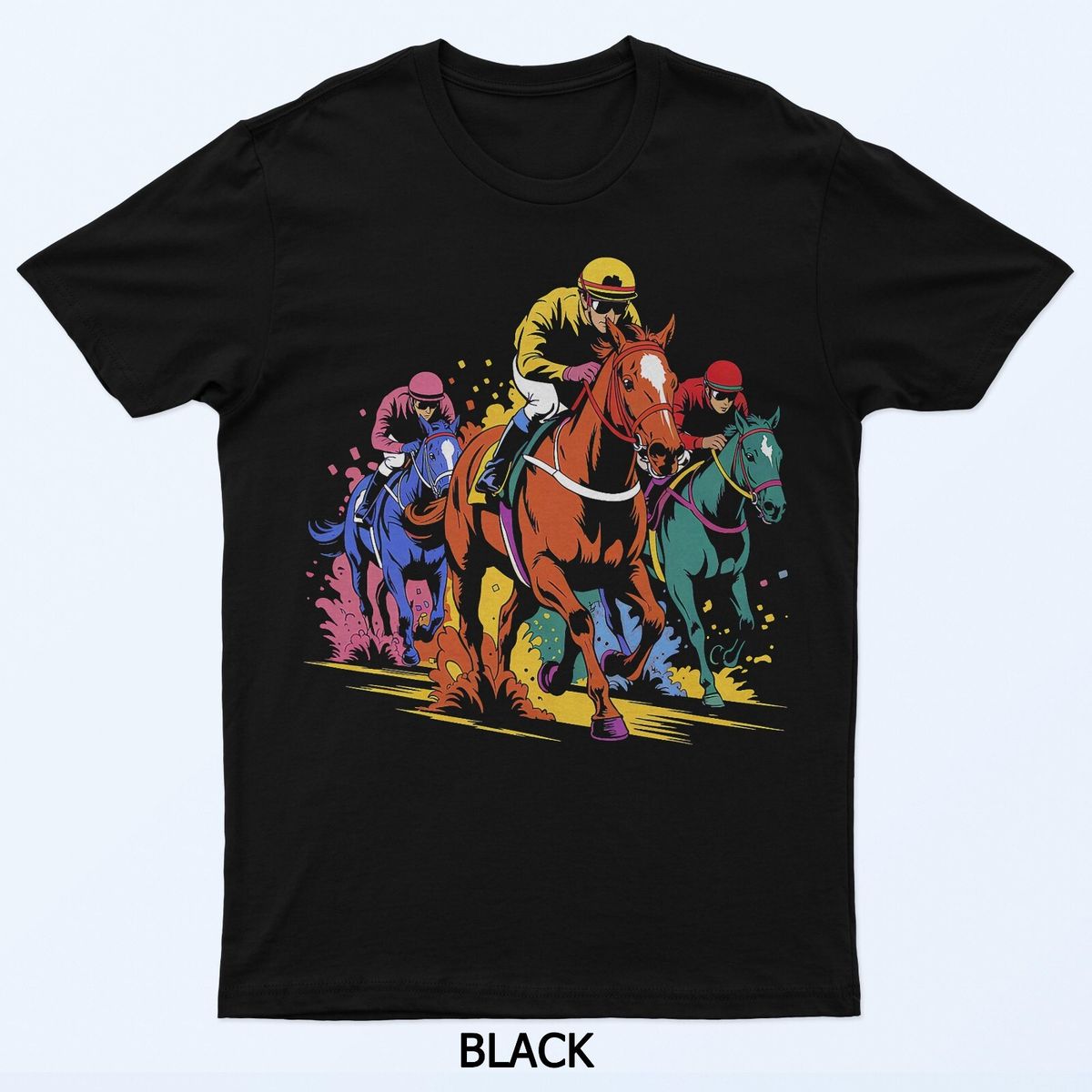 Vintage Horse Racing Painting Horse And Derby Lovers T-Shirt Mens Womens Tees Top_viptrois.com