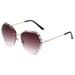 Women's Fashion Polygonal Sunglasses - Frameless Diamond Lens With Ocean Gradient Color (Trendy Personality Style)_viptrois.com