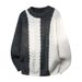 Unisex Contrast-Color Knit Sweater – Oversized Crewneck Pullover (Black & White/Coffee/Muted Grey, M-4XL, 90% Polyester Cozy Fit)_viptrois.com