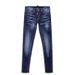 Men's Clothing Men's Retro Skinny Jeans Dark Blue Washed Denim Slim Fit American High Street Fashion Trendy Clothing For Men_viptrois.com