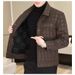 Men's Clothing Autumn And Winter Middle Aged And Young People Houndstooth Trend Fashion Short Lapel Casual Jacket Leather Coat Men_viptrois.com