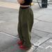 Men's Clothing Street Retro Army Green Digital Printing Low Waist Elastic Wide Leg Pants Spring And Autumn Slim Straight Casual Pants_viptrois.com