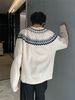 Pure Fair Isle Cable Sweater Cardigan For Men, Autumn Winter, Atmosphere Old Money Style, Cool And Handsome, Warm Raglan Knit_viptrois.com