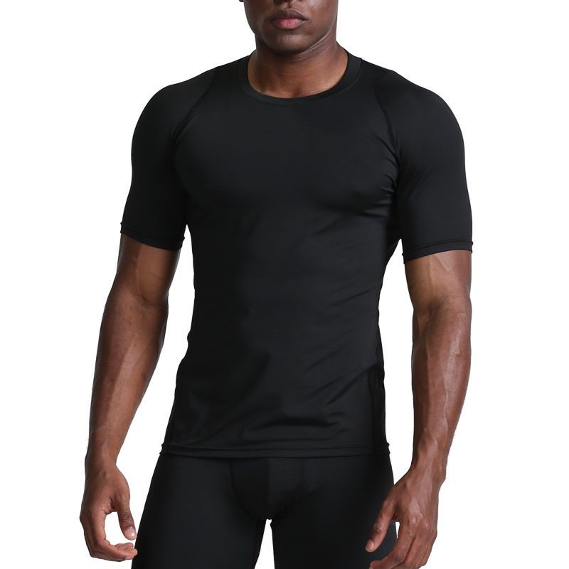 Men's Clothing Summer Breathable Quick Drying Sports Tights Basketball Training Running Fitness Clothes Men's Sports Tops Short Sleeved T Shirt_viptrois.com