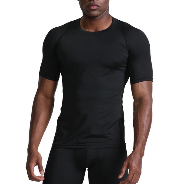 Men's Clothing Summer Breathable Quick Drying Sports Tights Basketball Training Running Fitness Clothes Men's Sports Tops Short Sleeved T Shirt_viptrois.com