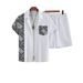 Men's Cuban Collar Patchwork Shirt Set Summer Casual Loose Fit Shorts Two Piece Set for Resort Style Factory Direct Supply_viptrois.com
