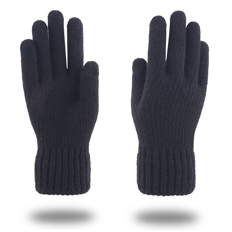 Sports Gloves Skiing Cycling Motorcycle Hiking Touch Screen Gloves Men's Gloves Warm With Fleece Thickened Finger Knitting Touch Screen_viptrois.com
