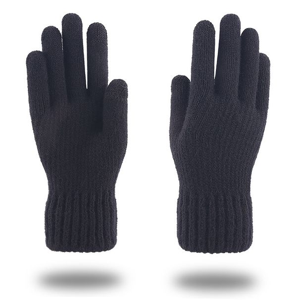 Sports Gloves Skiing Cycling Motorcycle Hiking Touch Screen Gloves Men's Gloves Warm With Fleece Thickened Finger Knitting Touch Screen_viptrois.com