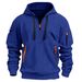2025 New Cross-Border European American Hooded Sports Casual Jacket With Zipper And Patch Pockets Half-Zip Cardigan_viptrois.com