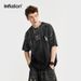INF Men's Wear | 2024 Spring and Summer New Fashion Brand T-shirts Brushed Color Heavy Craft Loose Short Sleeve Imitation Silver Foam Printed T-shirt_viptrois.com