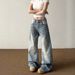 Men’s Clothing Large Size Retro Washed Straight Jeans Summer Thin Versatile Meat Covering Loose High Waist Wide Leg Pants Trousers_viptrois.com