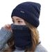Männer Frauen Winter Beanie Hut Schal Casual Thermische Fleece Gestrickte Hut Weiche Warme Sturmhaube Wolle Hals Wärmer Schal Kappe_viptrois.com