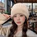 Women's Hats Winter New Patch Knitted Wool Hat For Women Simple Fashion Pullover Cold Hat Thick Warm Ear Protection Hat_viptrois.com