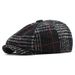 2021 Plaid Beret Hat Men And Women, Thick Warm Forward For Elderly, Wool Cotton Duckbill Cap_viptrois.com