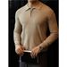 Pure Spring And Autumn New American Style Pine Pattern Half-Zip Knitted Polo Shirt Men's Basic Retro Long Sleeve T-Shirt_viptrois.com