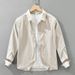 Striped Fresh Long Sleeved Shirt For Men, Fashionable And Versatile, Artistic And Casual Loose Top_viptrois.com