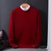 Men's Round Neck Sweater Knitted Base Layer Slim Fit Casual Trendy Autumn Winter Fashion For Men_viptrois.com