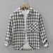 Fresh Plaid Long Sleeved Shirt For Men, Fashionable And Versatile, Artistic And Casual Loose Top_viptrois.com