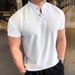Men's Clothing Short Sleeved Waffle Ice Silk Cool Business Slim T-Shirt_viptrois.com