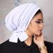 New Solid Color Crystal Linen Four Bar Long Tail Headscarf Chemotherapy Hat, Women's Hat_viptrois.com
