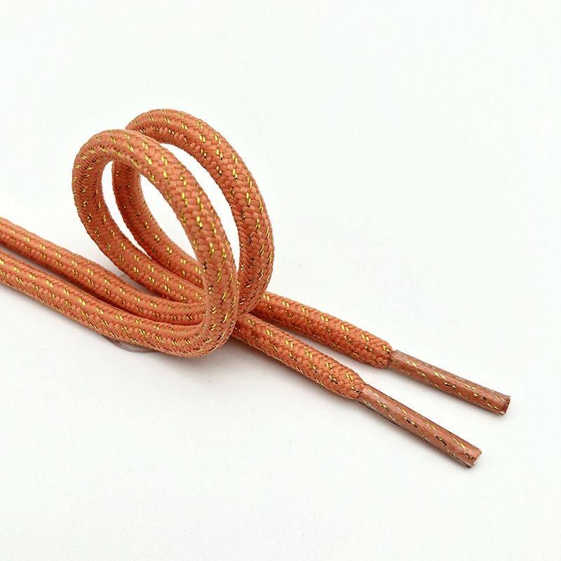Premium Gold-Thread Round Shoelaces With Metal Tips - 100cm To 180cm Lengths For Sneakers, Boots & Casual Shoes_viptrois.com