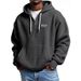 Men's Clothing European And American Trendy Waffle Hoodie With Hello Letter Print, Loose Fitting Casual Menswear_viptrois.com