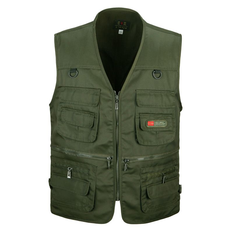 Men's Plus Size Vest Outdoor Multi Pocket Functional Photography Advertising Fishing Vest Supply_viptrois.com