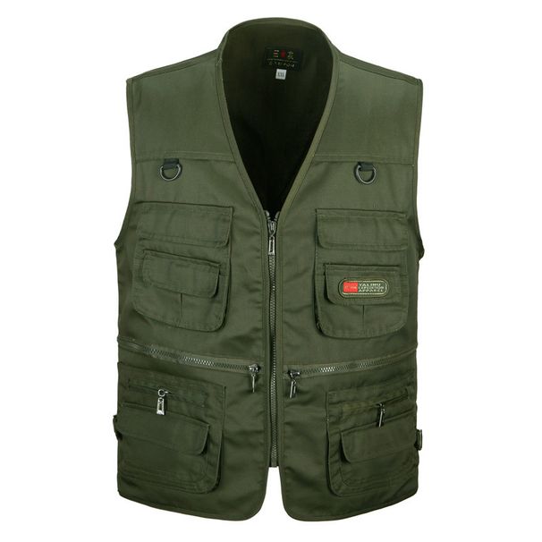 Men's Plus Size Vest Outdoor Multi Pocket Functional Photography Advertising Fishing Vest Supply_viptrois.com