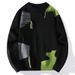 Cross Border Wholesale New Fashion Knitted Pullover Men's Long Sleeve Black, White And Gray Spot Full Order Breathable Loose_viptrois.com