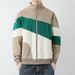 Men's Casual Zip-Up Hooded Jacket - Lightweight Spring/Fall Outerwear With Stand Collar & Drop Shoulder Design_viptrois.com