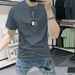 Men's Cotton Printed T-Shirt, Soft Breathable Short Sleeve Tee, Slim Fit Casual Top For Daily Wear, Fashion Solid Basics_viptrois.com