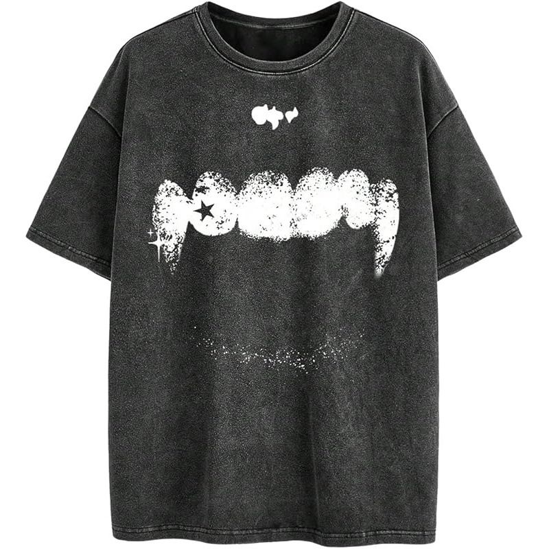 Pure Cotton 230g Men's Graphic Oversized Short Sleeve Tee Shirt Y2K V_viptrois.com