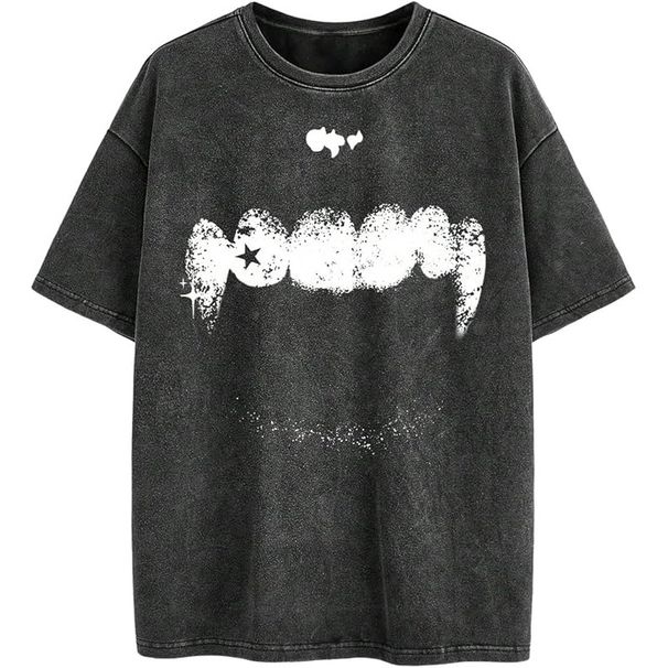 Pure Cotton 230g Men's Graphic Oversized Short Sleeve Tee Shirt Y2K V_viptrois.com