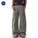 Muqiu Men's Clothing | American Street Retro Deconstruction Scimitar Casual Pants Men's Vibe Loose Straight Wide-leg Overalls_viptrois.com