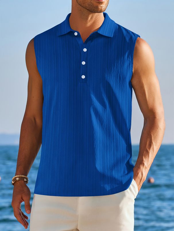 Men's Clothing Summer Half Open Sleeveless Bottoming Shirt Outdoor Casual Vest_viptrois.com