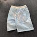 Men's High-Waisted Green Striped Casual Shorts Retro Hot Girl Style New Summer Vacation Beach Pants_viptrois.com