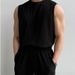 Men's Fitness Sleeveless Sports Summer Vest Mature Men High Elastic Quick-Dry Loose Breathable Two-Piece Set_viptrois.com