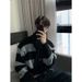 1 Round Neck Color Block Design Soft Sweater For Men Autumn Winter Mature Knitted Loose American Retro Korean Style Coat_viptrois.com