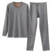 Winter Thickened And Velvet Lamb Wool Thermal Underwear Men's Bottoming Shirt Long Johns Set_viptrois.com