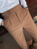 Men's Clothing Slim Fitting Pants Autumn Retro High Waist Business Solid Color Straight Casual Trousers_viptrois.com