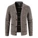 Men's Korean-Style Knitted Cardigan – Thick Winter Sweater Jacket For Casual & Layering (Dark Gray/Light Gray/Brown/Wine Red/Blue-Gray, M-3XL)_viptrois.com