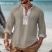 Men's Clothing Men's Fashion Printed Casual Long Sleeved Stand Up Collar Shirt_viptrois.com